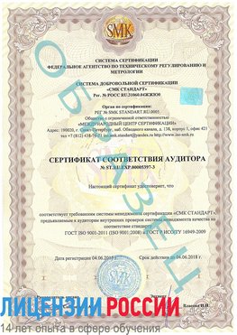 Образец сертификата соответствия аудитора №ST.RU.EXP.00005397-3 Кемерово Сертификат ISO/TS 16949